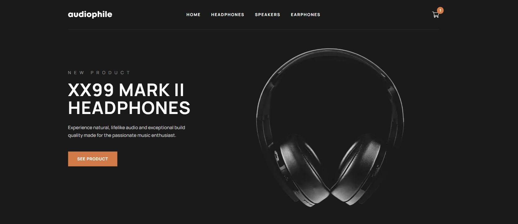 Screenshot of the desktop view of Audiophile app